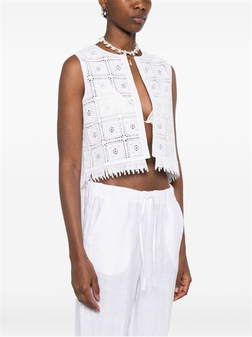 Maglia donna Emme Marella gilet crochet bianco EMME Marella | TENENTE001